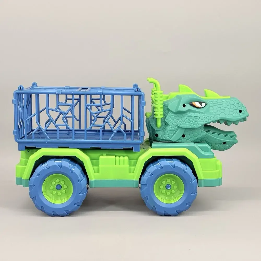 Large Dinosaur Truck Hauler Vehicle With Dinosaurs Dinos Trex Triceratops